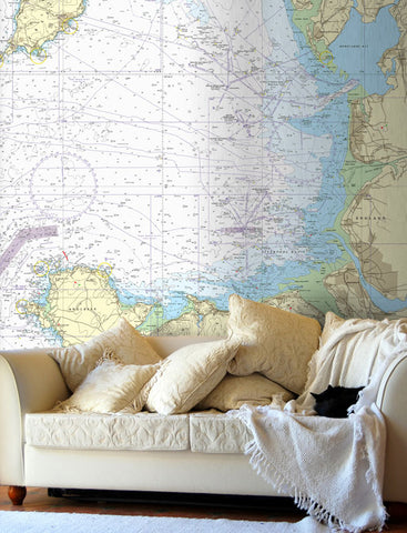 Nautical Chart Wallpaper - 1826 Irish Sea Eastern Part