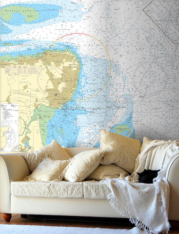 Nautical Chart Wallpaper - 1828 Dover to North Foreland