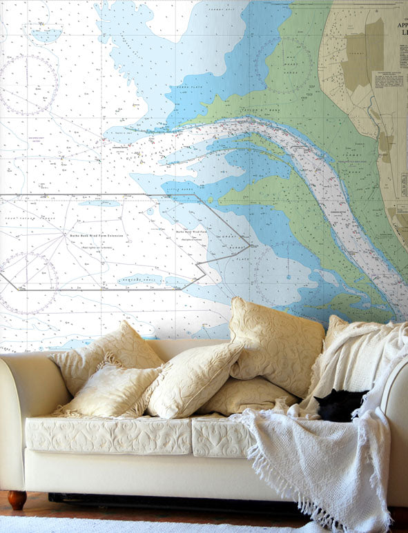 Nautical Chart Wallpaper - 1951 Approaches to Liverpool
