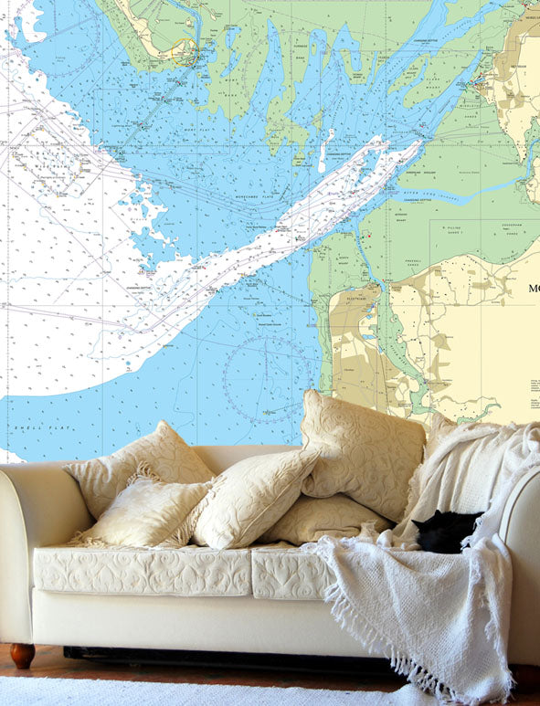 Nautical Chart Wallpaper - 2010 Morecambe Bay and Approaches