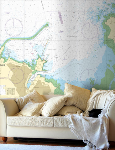 Nautical Chart Wallpaper - 2011 Holyhead Harbour
