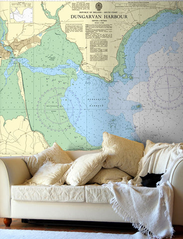 Nautical Chart Wallpaper - 2017 Dungarvan Harbour