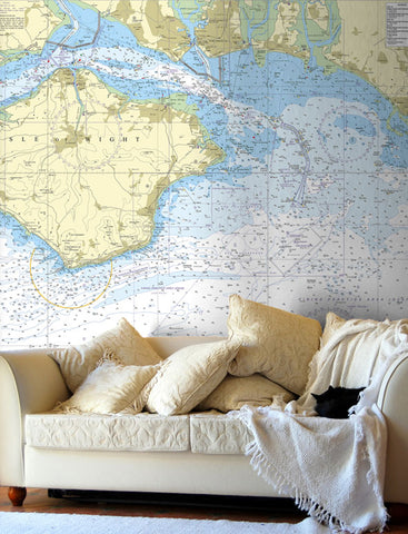 Nautical Chart Wallpaper - 2045 Outer Approaches to The Solent