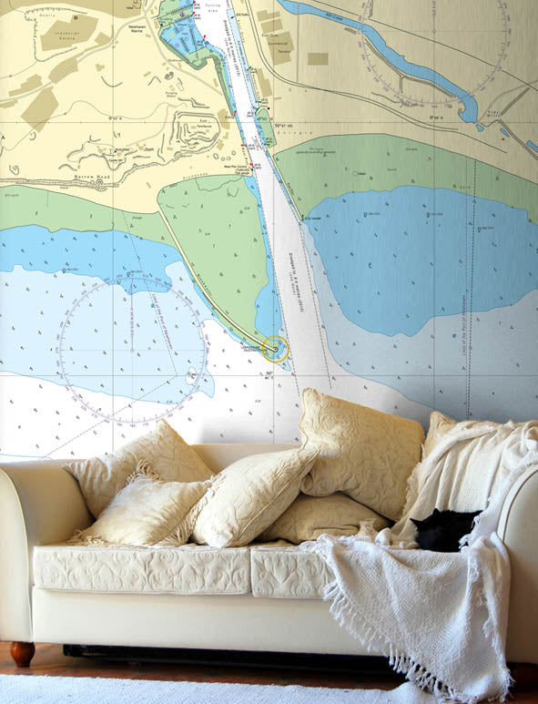 Nautical Chart Wallpaper - 2154 Newhaven Harbour