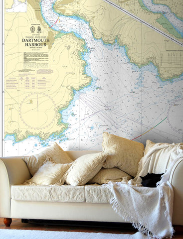Nautical Chart Wallpaper - 2253 Dartmouth Harbour