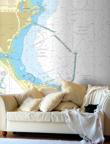Nautical Chart Wallpaper - 2268 Portland Harbour
