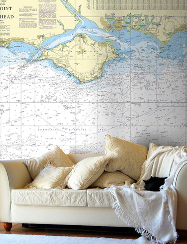 Nautical Chart Wallpaper - 2450 Anvil Point to Beachy Head including the Isle of Wight