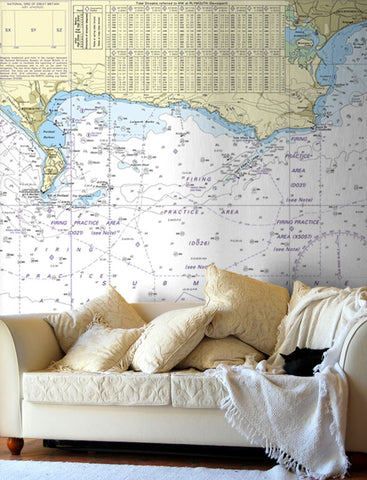 Nautical Chart Wallpaper - 2454 Start Point to the Needles