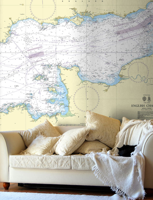 Nautical Chart Wallpaper - 2675 English Channel