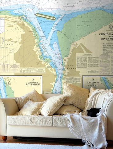 Nautical Chart Wallpaper - 2793 Cowes Harbour and River Medina