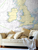 Nautical Chart Wallpaper - 2 British Isles