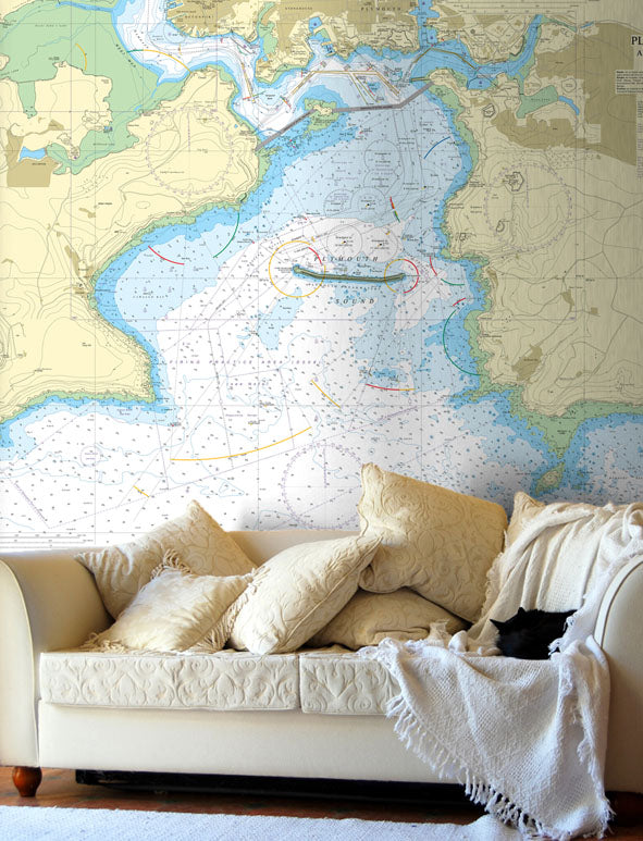 Nautical Chart Wallpaper - 30 Plymouth Sound and Approaches