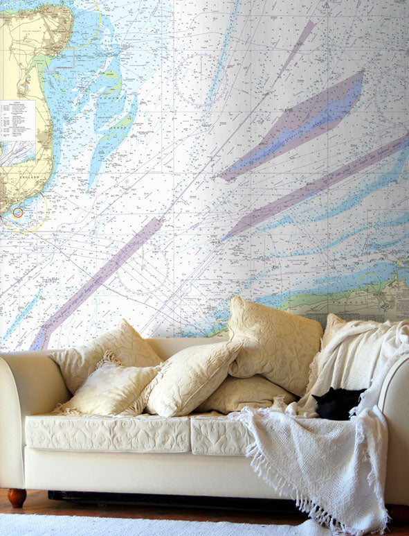 Nautical Chart Wallpaper - 323 Dover Strait, Eastern Part