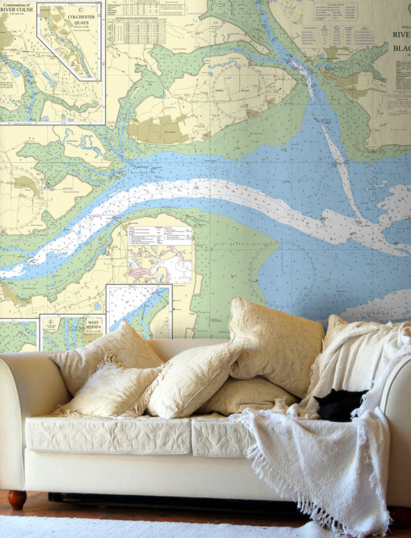 Nautical Chart Wallpaper - 3741 Rivers Colne and Blackwater