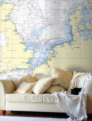 Nautical Chart Wallpaper - 4140 North Sea