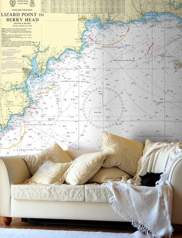 Nautical Chart Wallpaper - 442 Lizard Point to Berry Head