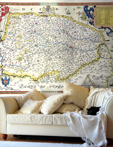 Map Wallpaper - Vintage County Map - Norfolk