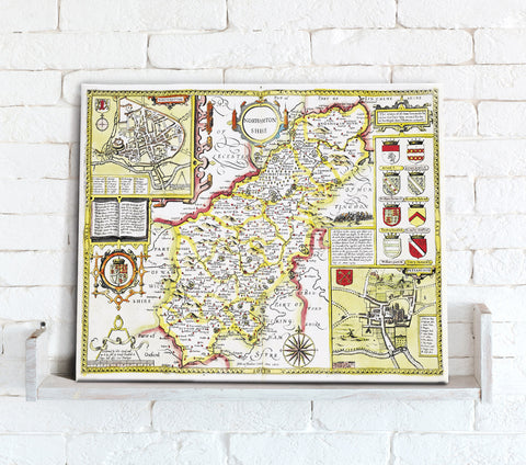 Map Canvas - Vintage County Map - Northamptonshire