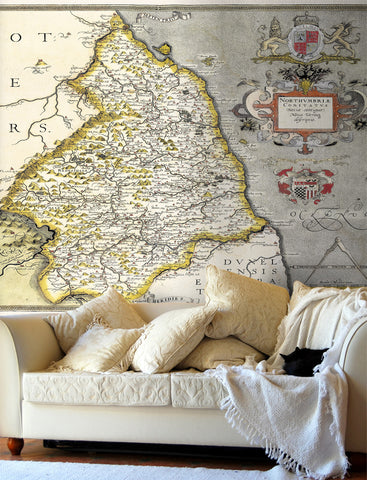 Map Wallpaper - Vintage County Map - Northumberland