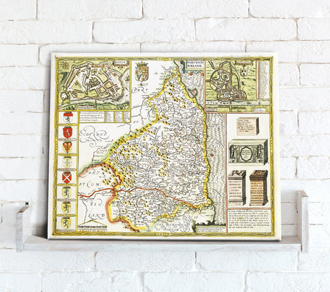 Map Canvas - Vintage County Map - Northumberland