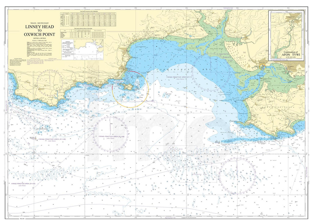 Nautical Chart - Admiralty Chart 1076 - Linney Head to Oxwich Point.