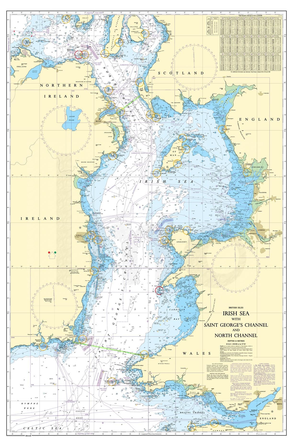 Example Sea Chart Nautical Chart - Admiralty Chart 1121 - Irish Sea with Saint George's ...
