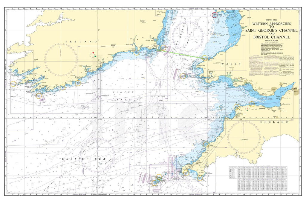 Nautical Chart - Admiralty Chart 1123 - Western Approaches to St George's Channel & Bristol Channel