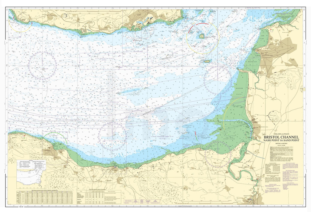 Nautical Chart - Admiralty Chart 1152 - Bristol Channel - Nash Point to Sand Point