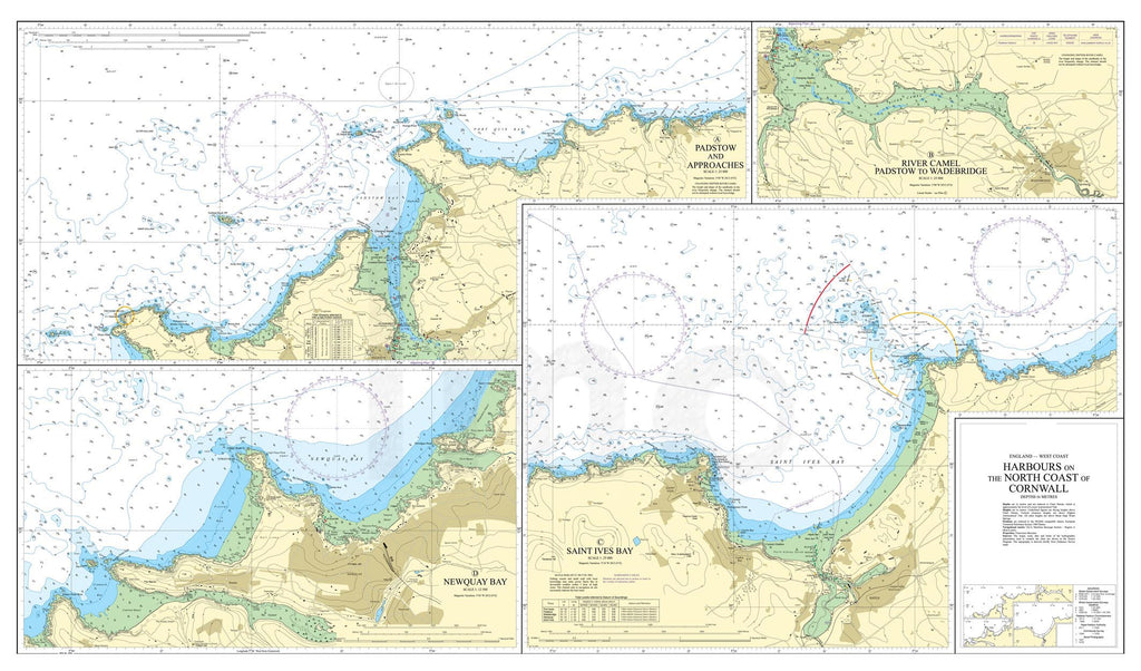 Nautical Chart - Admiralty Chart 1168 - Harbours on the North Coast of Cornwall