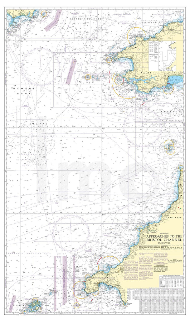Nautical Chart - Admiralty Chart 1178 - Approaches to the Bristol Channel