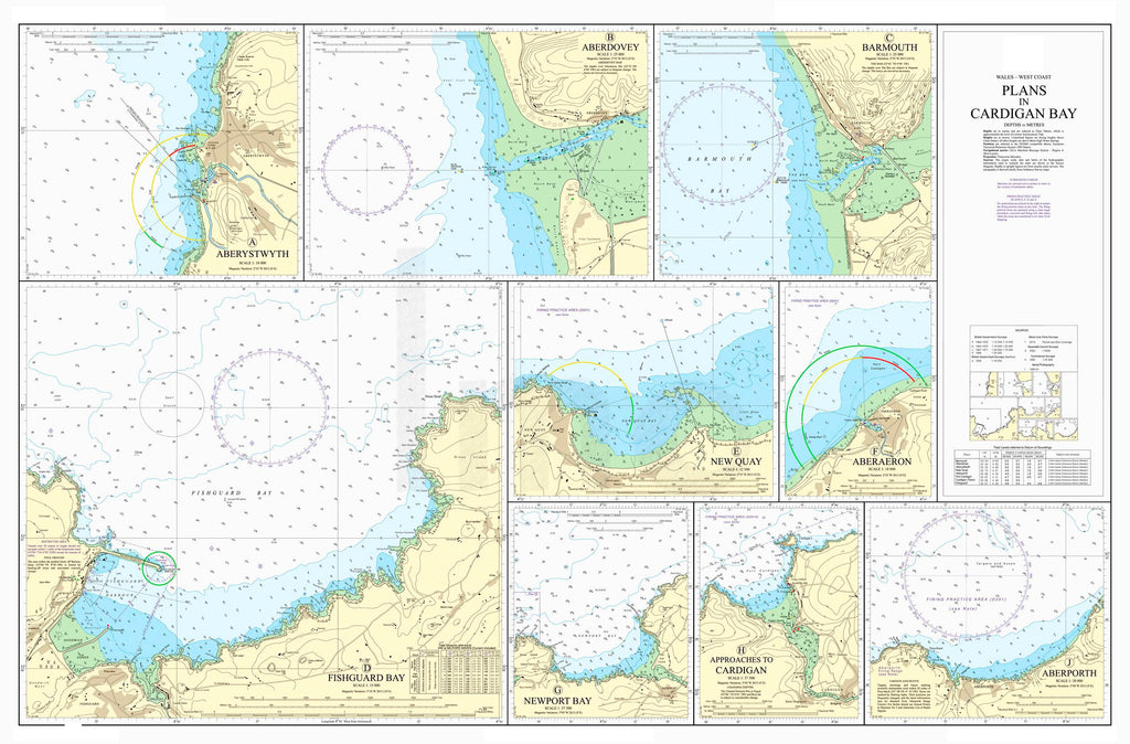 Nautical Chart - Admiralty Chart 1484 - Plans in Cardigan Bay