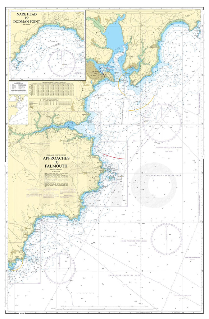 Nautical Chart - Admiralty Chart 154 - Approaches to Falmouth.