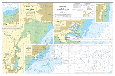 Nautical Chart - Admiralty Chart 1827 - Harbours on the South East Coast of England