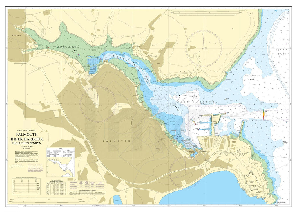 Nautical Chart - Admiralty Chart 18 - Falmouth Inner Harbour including Penryn