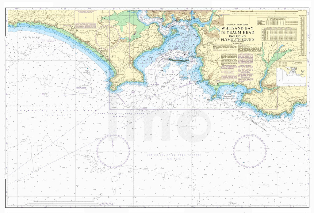 Nautical Chart - Admiralty Chart 1900 - Whitsand Bay to Yealm Head including Plymouth Sound