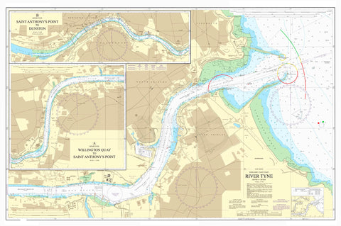 Nautical Chart - Admiralty Chart 1934 - River Tyne
