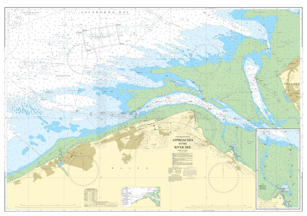 Nautical Chart - Admiralty Chart 1953 - Approaches to the River Dee