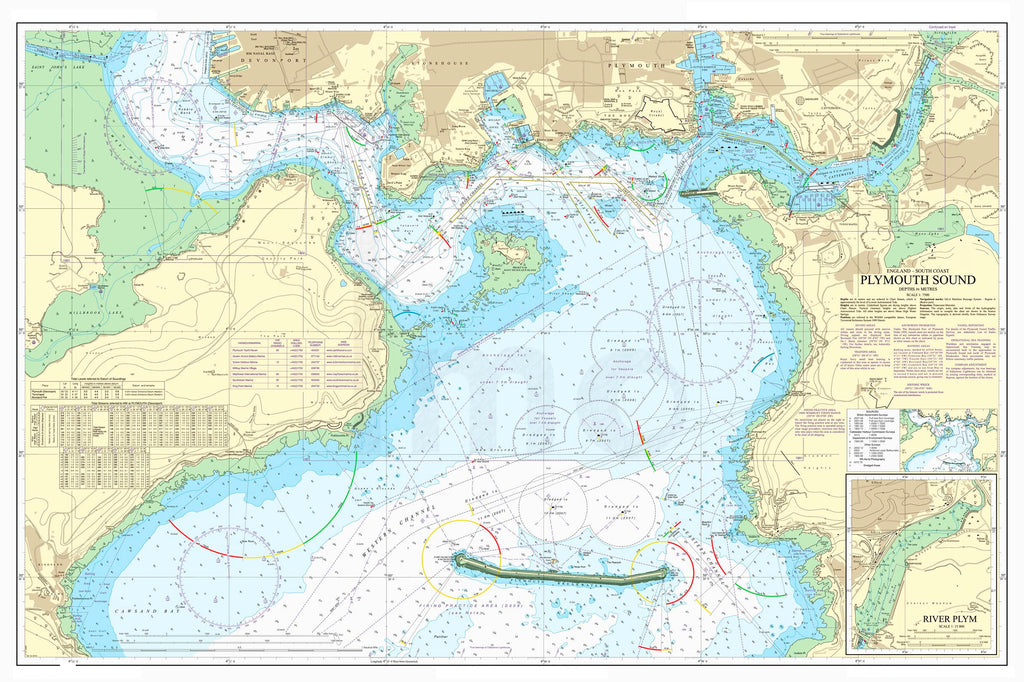 Nautical Chart - Admiralty Chart 1967 - Plymouth Sound