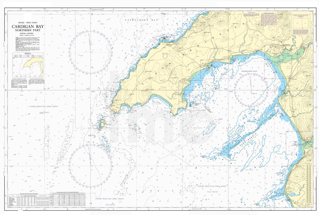 Nautical Chart - Admiralty Chart 1971 - Cardigan Bay Northern Part