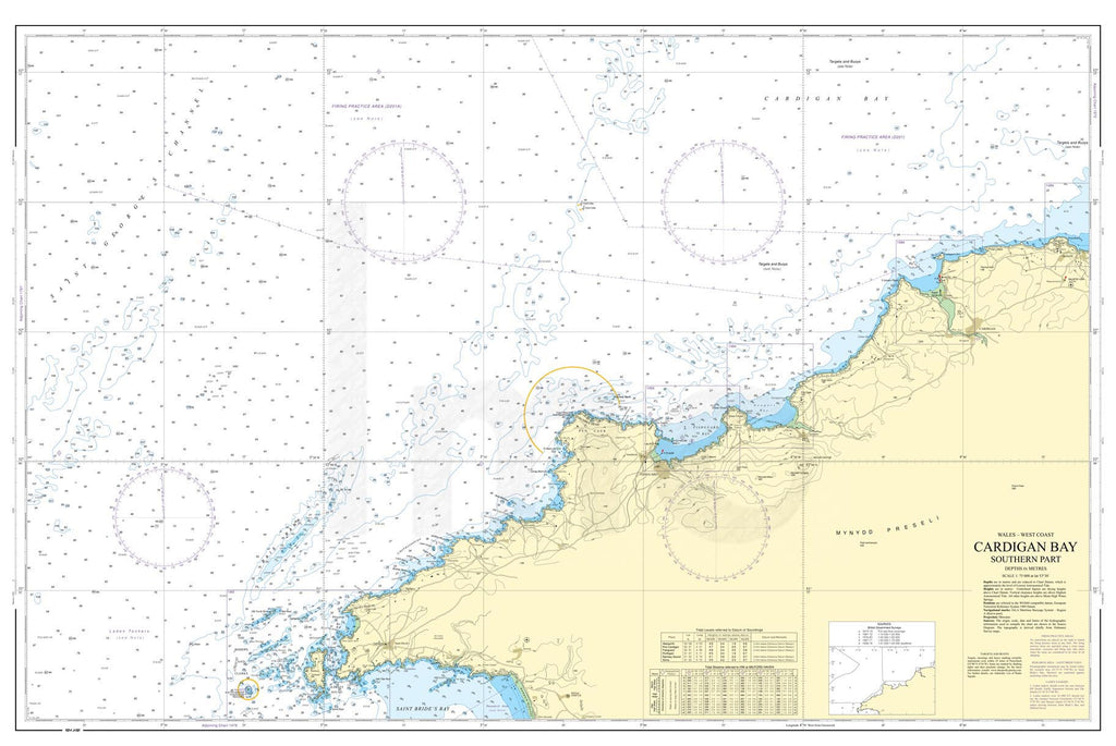 Nautical Chart - Admiralty Chart 1973 - Cardigan Bay Southern Part