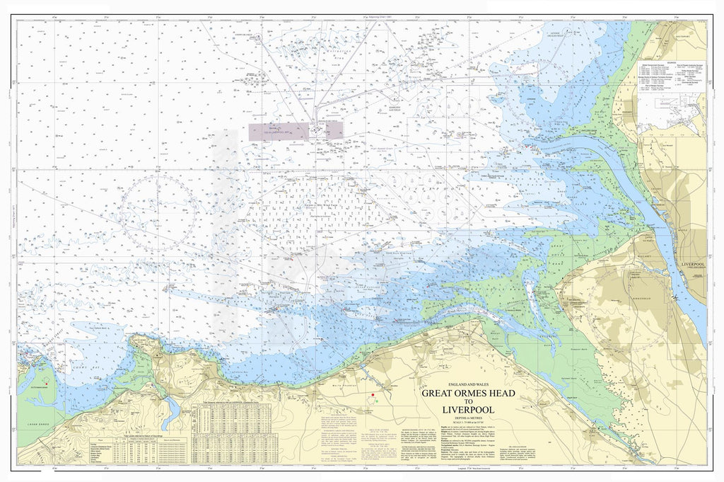 Nautical Chart - Admiralty Chart 1978 - Great Ormes Head to Liverpool.