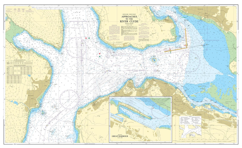 Nautical Chart - Admiralty Chart 1994 - Approaches to the River Clyde