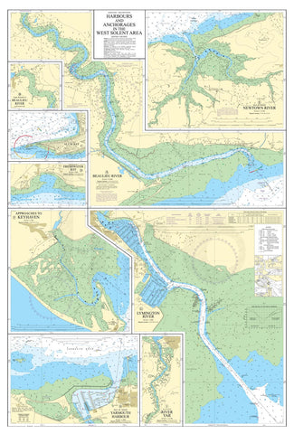 Nautical Chart - Admiralty Chart 2021 - Harbours and Anchorages in the West Solent Area