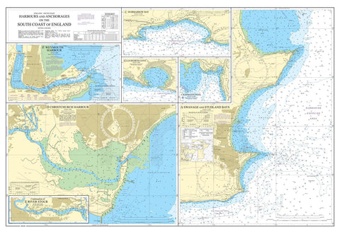 Nautical Chart - Admiralty Chart 2172 - Harbours and Anchorages on the South Coast of England