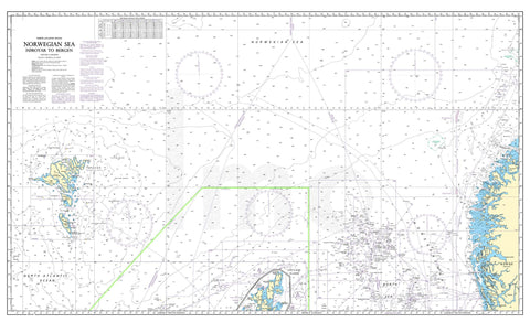 Nautical Chart - Admiralty Chart 2182D - Norwegian Sea - Faeroes to Bergen