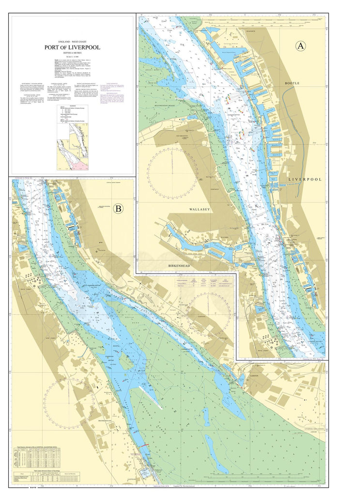 Nautical Chart - Admiralty Chart 3490 - Port of Liverpool
