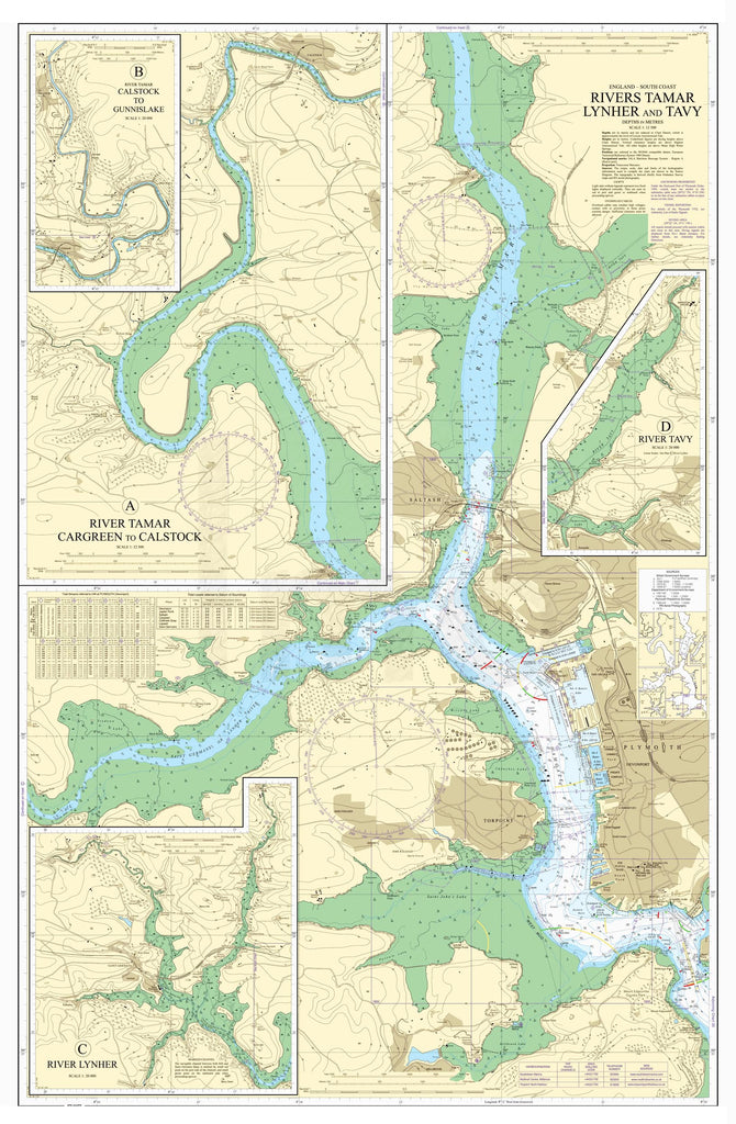 Nautical Chart - Admiralty Chart 871 - Rivers Tamar Lynher and Tavy