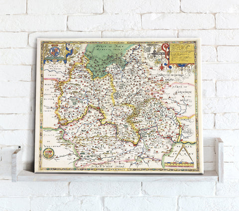 Map Canvas - Vintage County Map - Oxfordshire, Berkshire and Buckinghamshire
