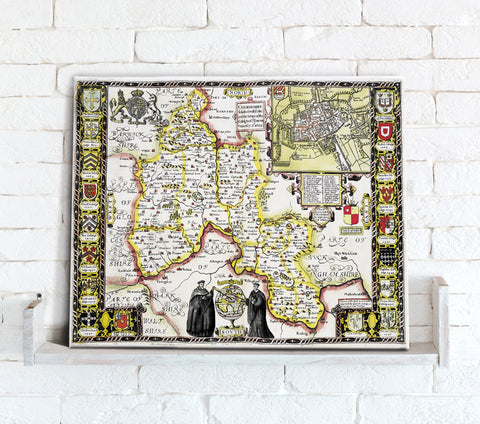 Map Canvas - Vintage County Map - Oxfordshire
