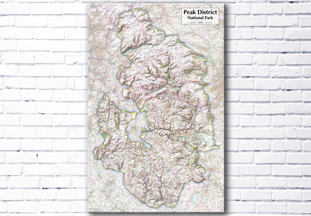 Peak District National Park Map Poster Print